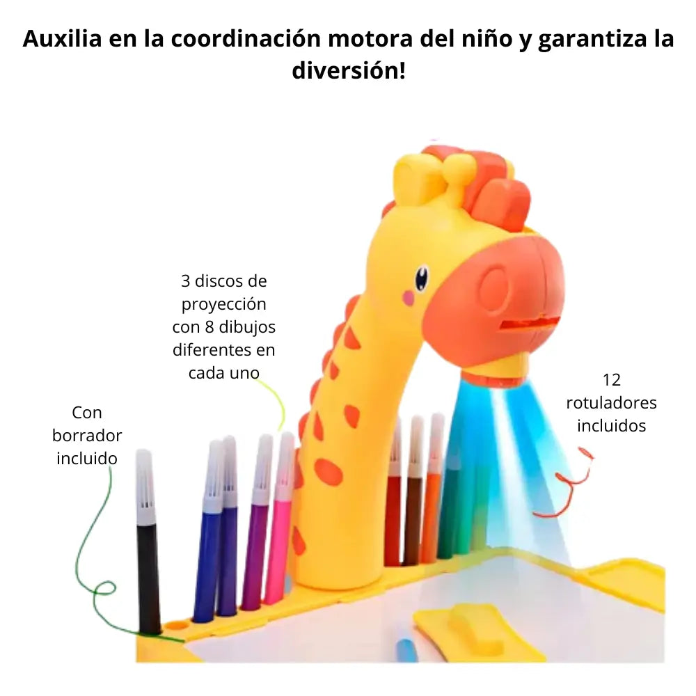 Kit Completo - Mesa Infantil con Proyector LED + (12 Rotuladores Gratis)