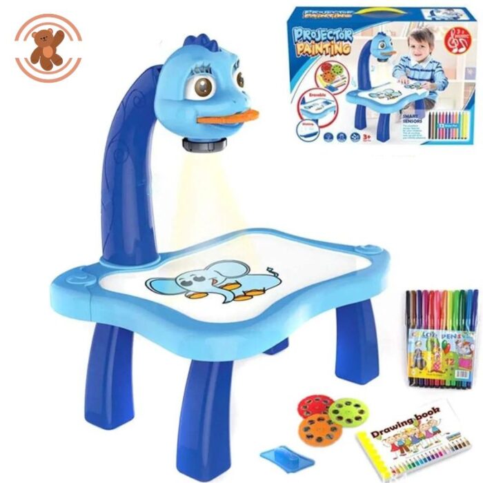 Kit Completo - Mesa Infantil con Proyector LED + (12 Rotuladores Gratis)